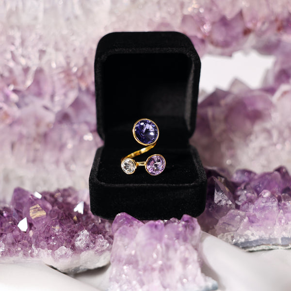 Divine Intuition High Vibe Sparkle Adjustable Austrian Crystal Ring