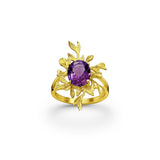 Purple Bloom Amethyst Crystal Ring