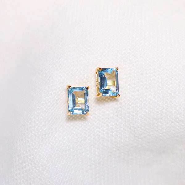 Swiss Blue Topaz Crystal Earrings