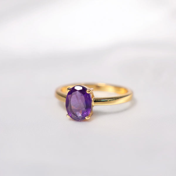 Psychic Goddess Amethyst Crystal Ring